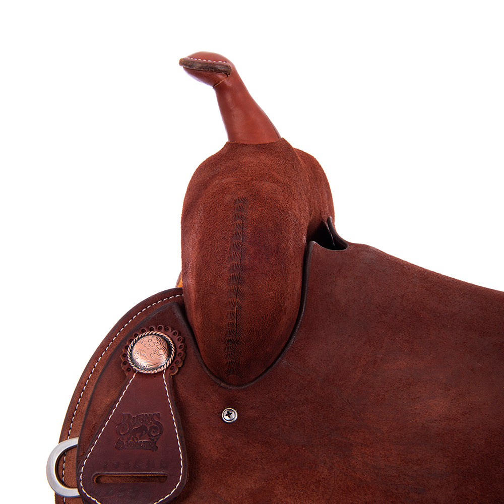 FULL CHESNUT ROUGHOUT BARREL SADDLE - ROUND SKIRTS NO TOOLING