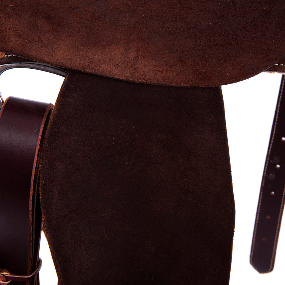 1/8 Smooth 7/8 Roughout Chocolate Barrel Saddle- Round Skirts, 1/8 Julya Floral, Cheyenne