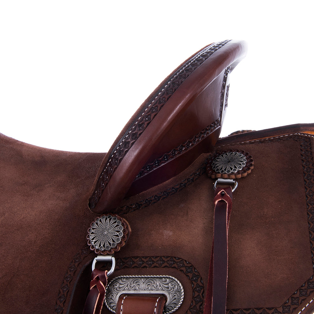 Burns 1/8 Chocolate SO Barrel Saddle-Notched-Celtic Border