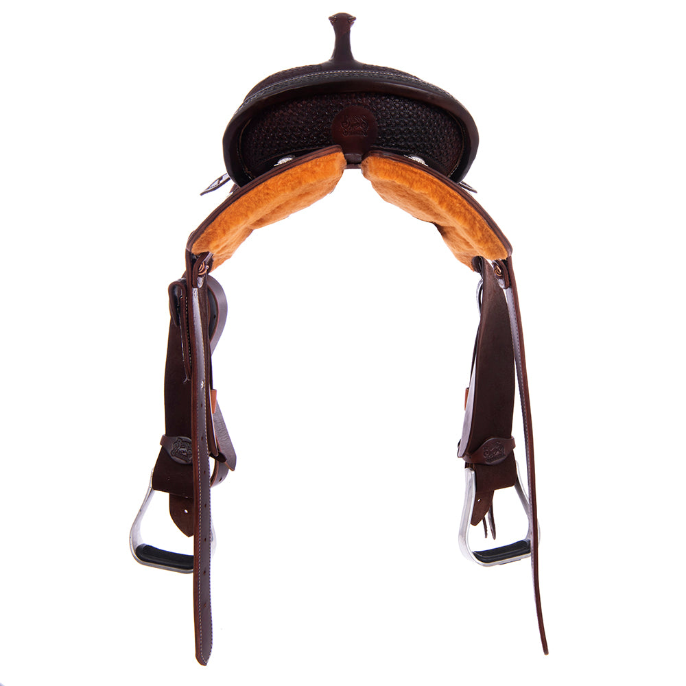 Burns Chocolate SO/RO Barrel Saddle- Round- 1/2 Snowflake