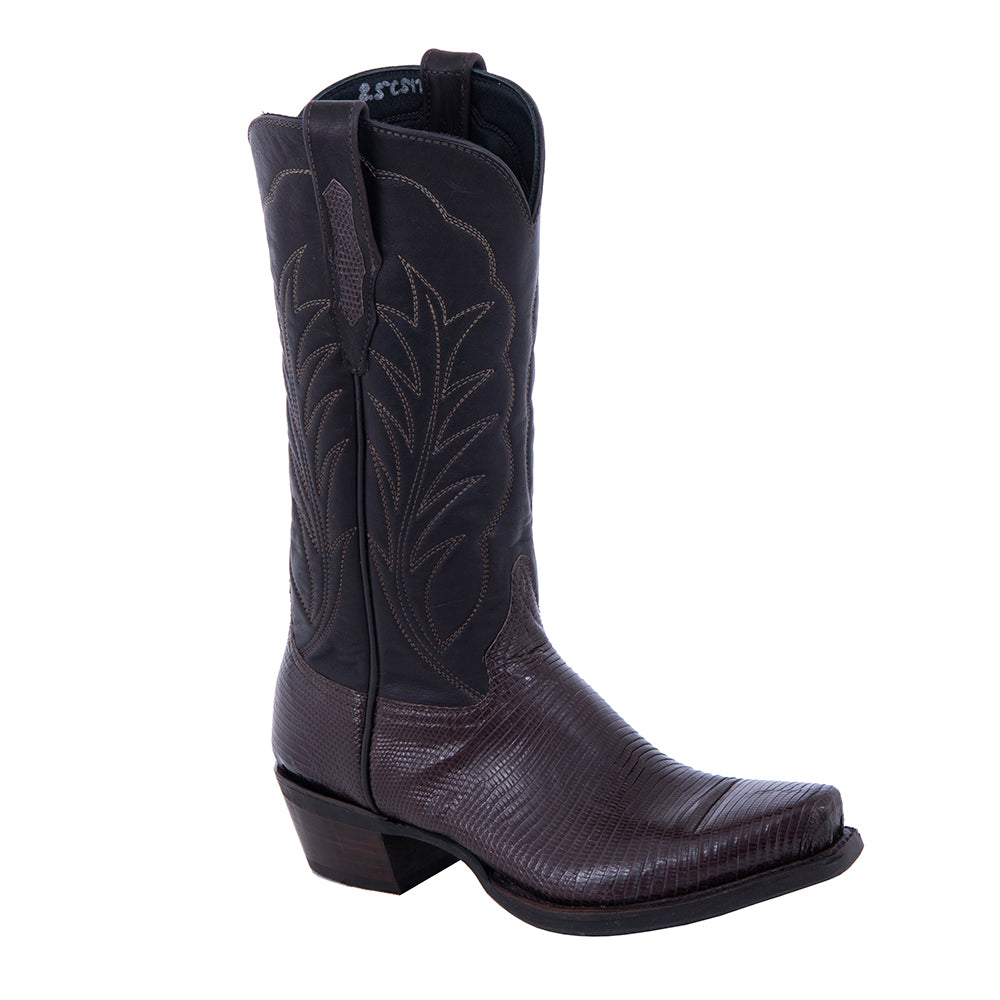Ladies Cowboy 13" Chocolate Lizard Winn Stitch MV Sole