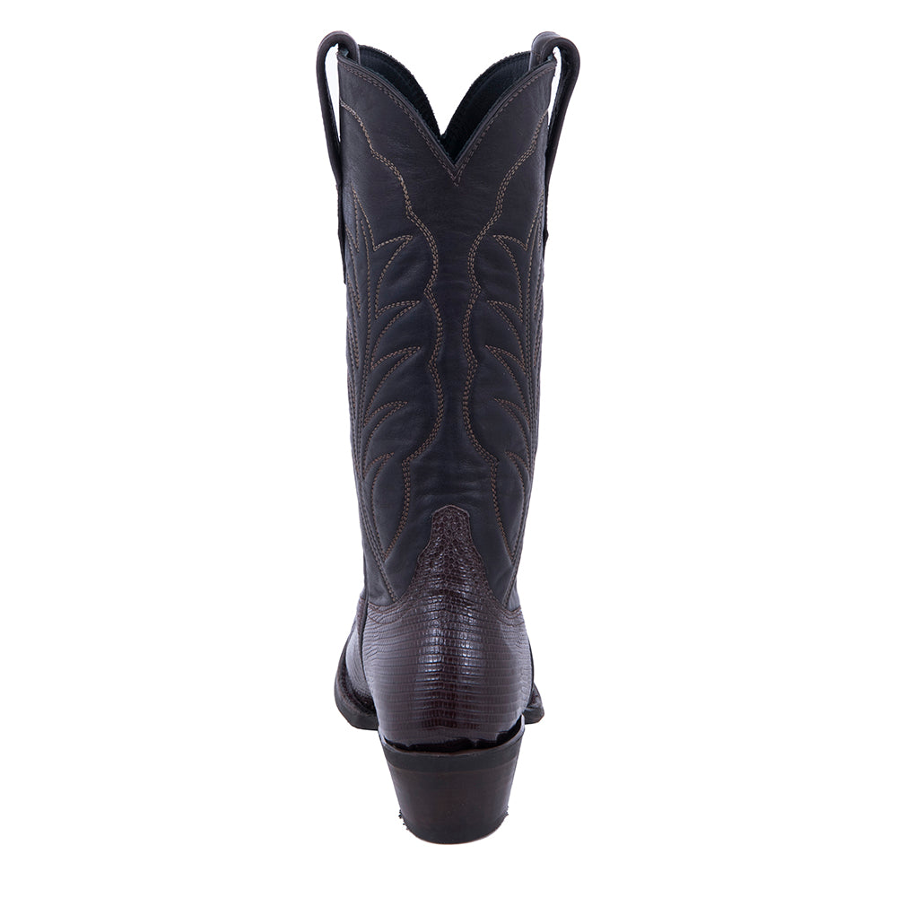 Ladies Cowboy 13" Chocolate Lizard Winn Stitch MV Sole