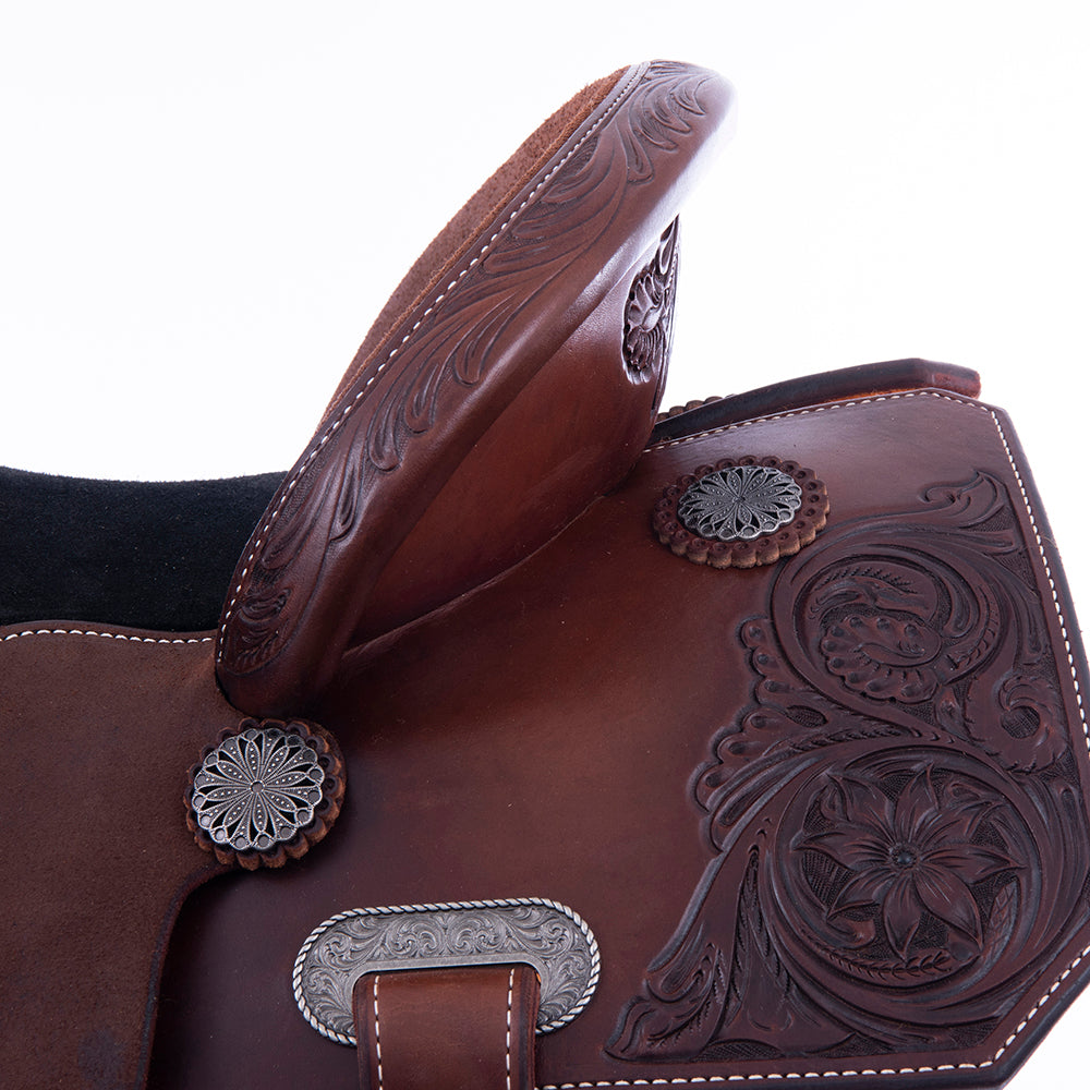 Chocolate Notched 1/2 Waffle Barrel Saddle – Sunny D Tooling