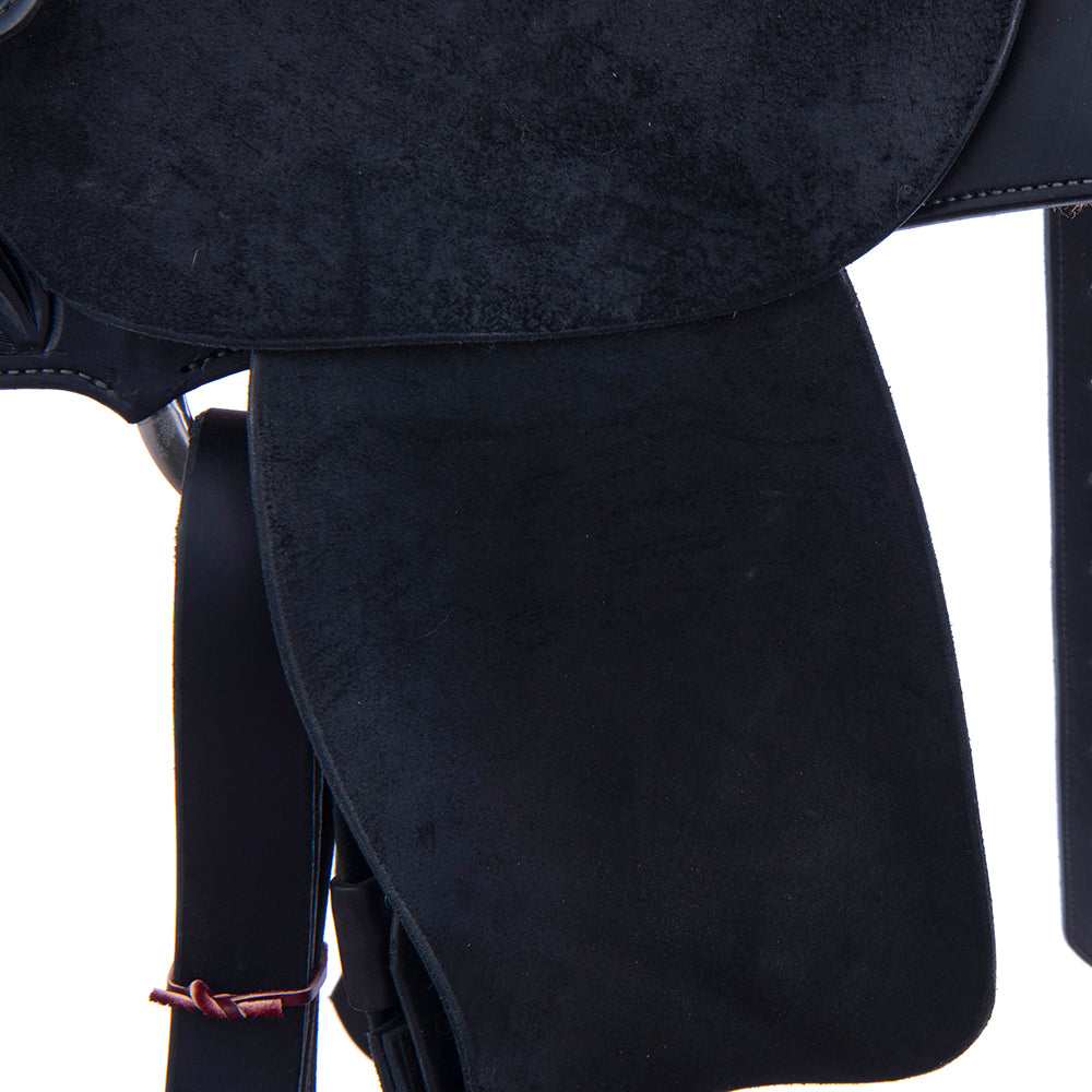 1/2 Black Smooth 1/2 black Roughout Barrel Saddle- Round Cheyenne MW Floral