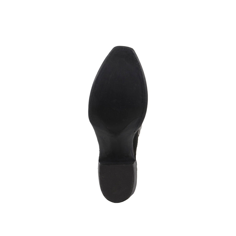 Men's Black Suede / Grey Bison Cowboy Boot