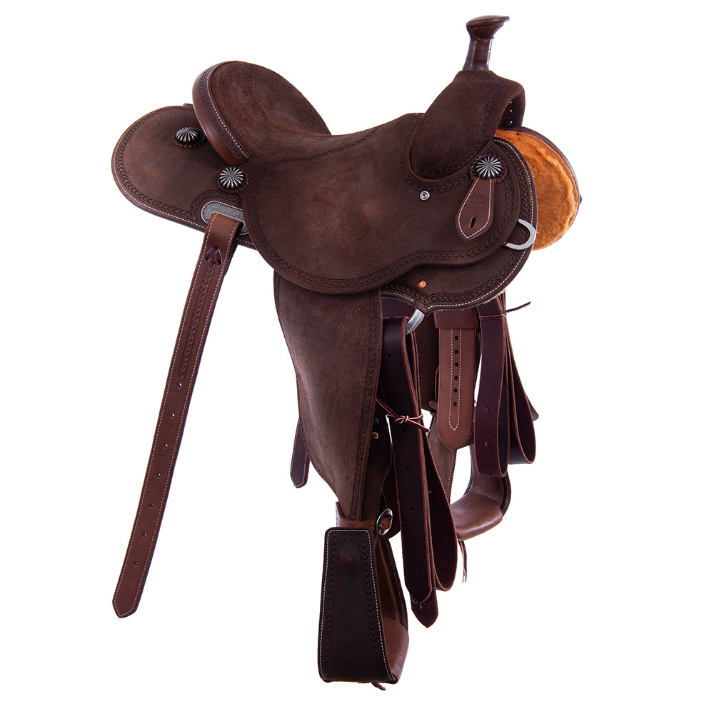 Wyo Light Weight Versatility Saddle- Chocolate RO- Round- Full Wishbone- Cheyenne- Hard Seat