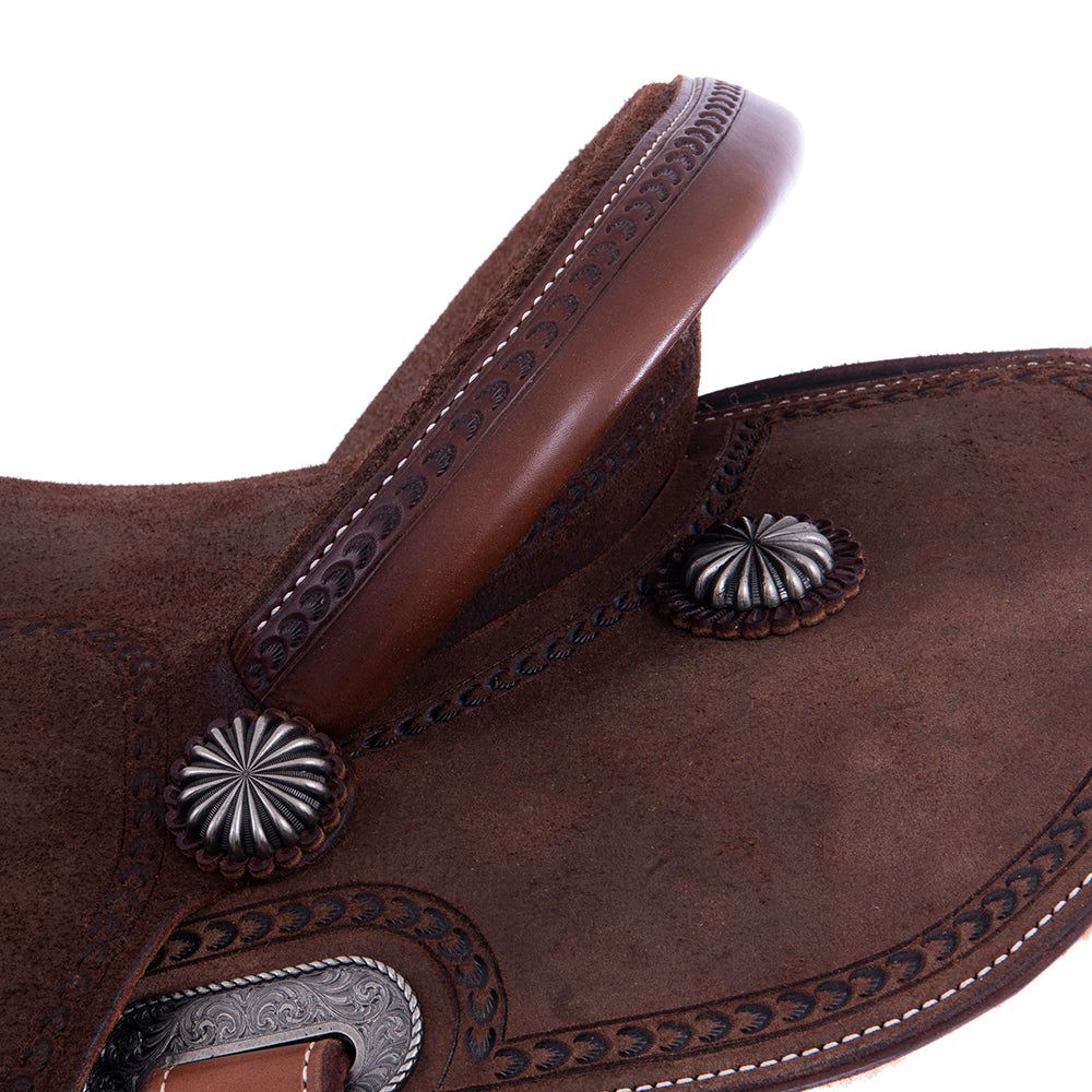 Wyo Light Weight Versatility Saddle- Chocolate RO- Round- Full Wishbone- Cheyenne- Hard Seat