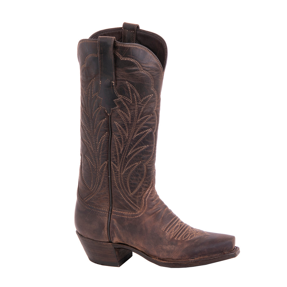 Ladies 11-2 Tobac Goat Winn Stitch Toe Bug Cowboy Boot