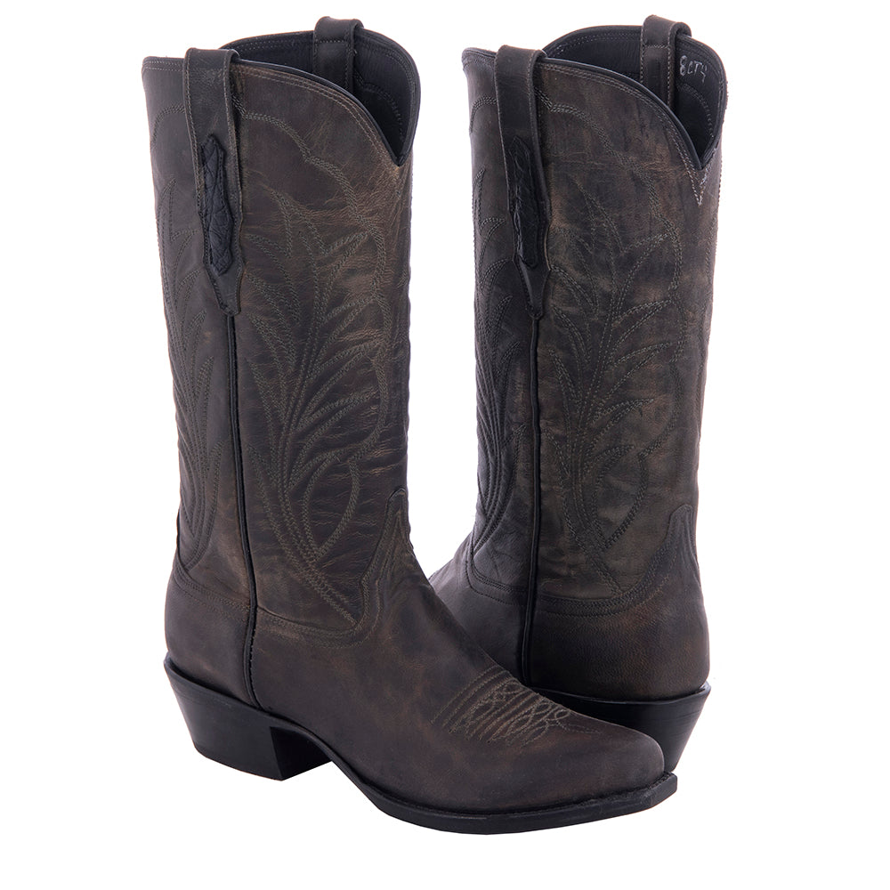 Ladies 13-2 Grey Goat Winn Stitch Toe Bug Cowboy Boot