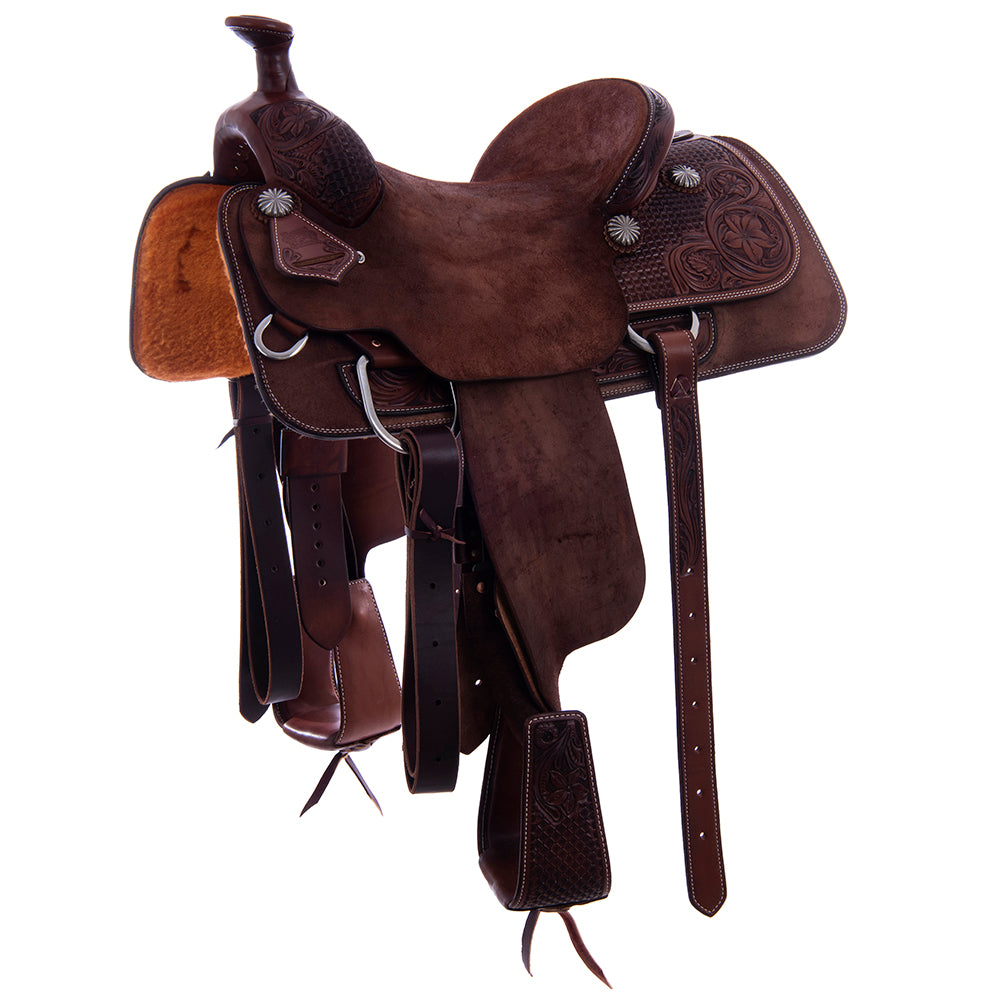 Team Roper Saddle – Chocolate Smooth/Roughout, Conventional, 1/4 Waffle D. Daisy Tooling