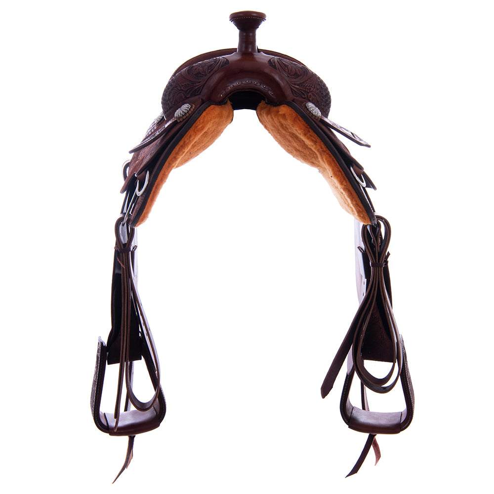 Team Roper Saddle – Chocolate Smooth/Roughout, Conventional, 1/4 Waffle D. Daisy Tooling