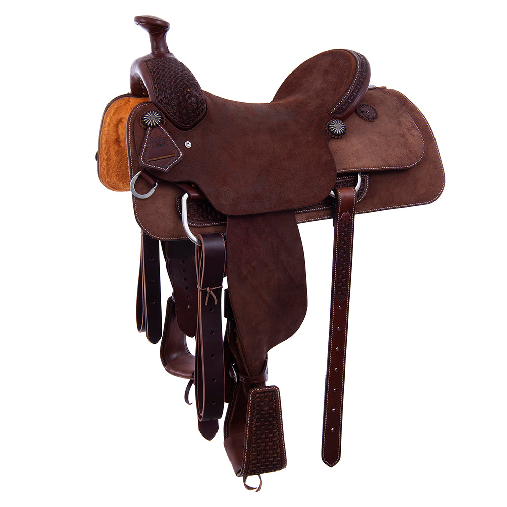 Burns Chocolate SO/RO Team Rope Saddle - Conventional - 1/8 Axe