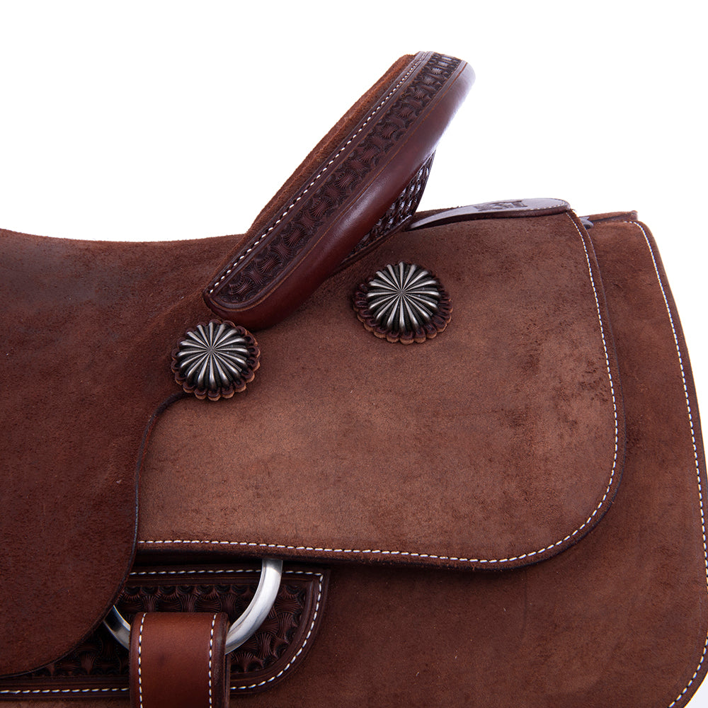 Burns Chocolate SO/RO Team Rope Saddle - Conventional - 1/8 Axe