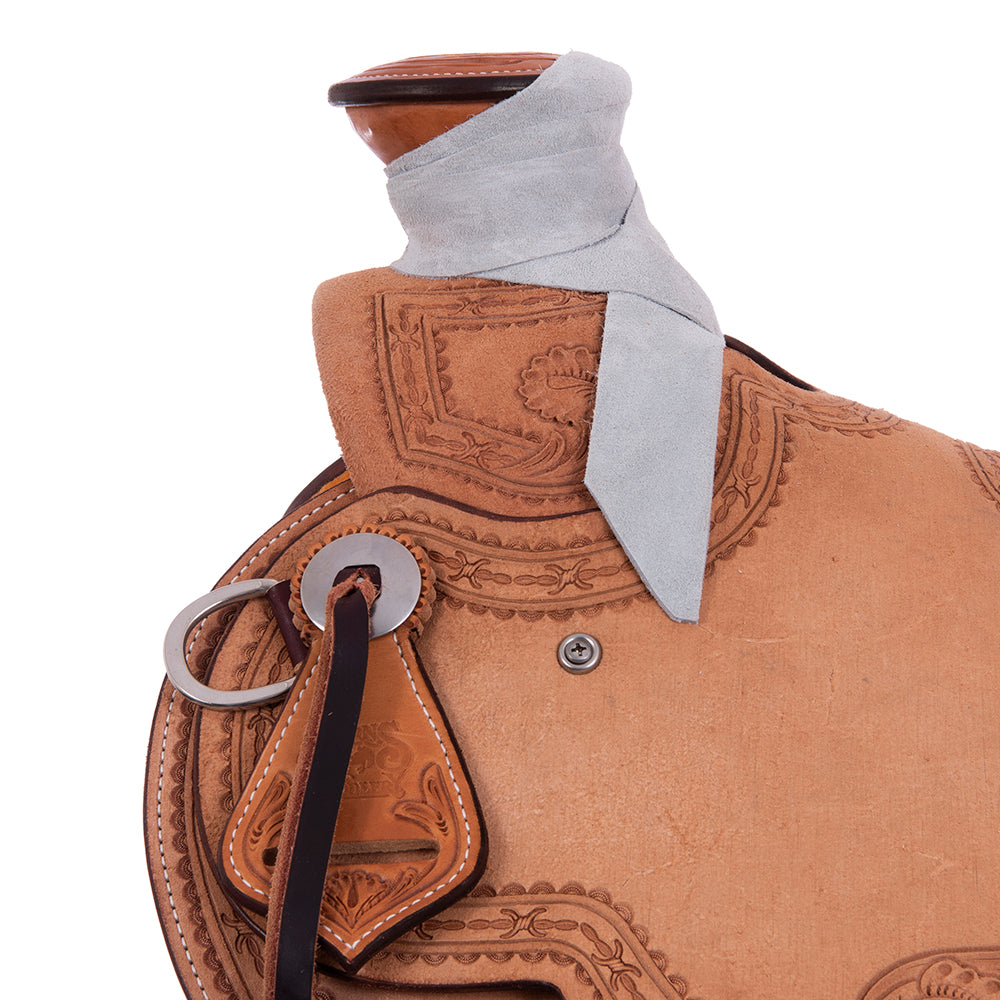 Russet RO Ranch Saddle- Kidney Bean- Deluxe Barbwire 3/4 Wyo Floral- Cheyenne- Hard Seat