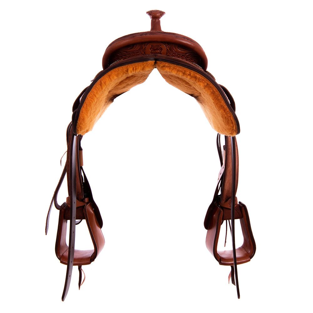 Burns Chestnut SO/RO Team Roper - Conventional - 1/4 D. Daisy Full DHD Border - Grey Python Inlay