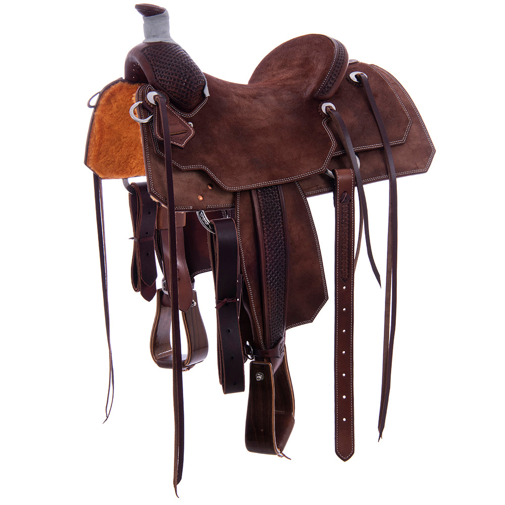 Burns Chocolate SO/RO Ranch Roper - Notched - 1/8 Waffle - Inskirt