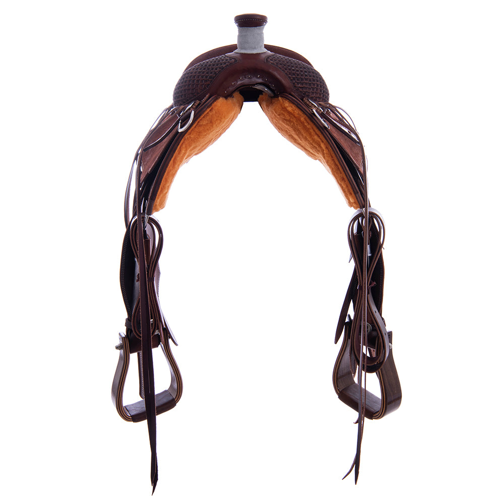 Burns Chocolate SO/RO Ranch Roper - Notched - 1/8 Waffle - Inskirt