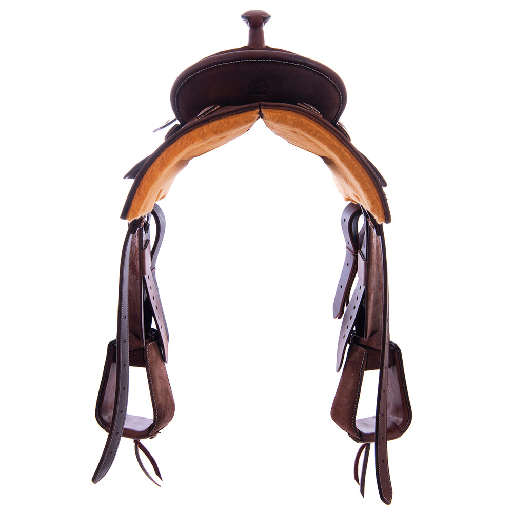 Burns Rope Saddle Chocolate RO - Semi Square - No Tooling - Standard - Single Skirt