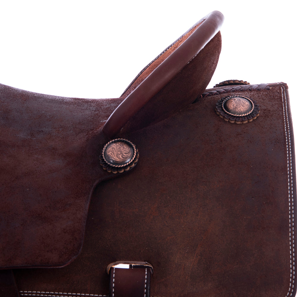 Burns Rope Saddle Chocolate RO - Semi Square - No Tooling - Standard - Single Skirt