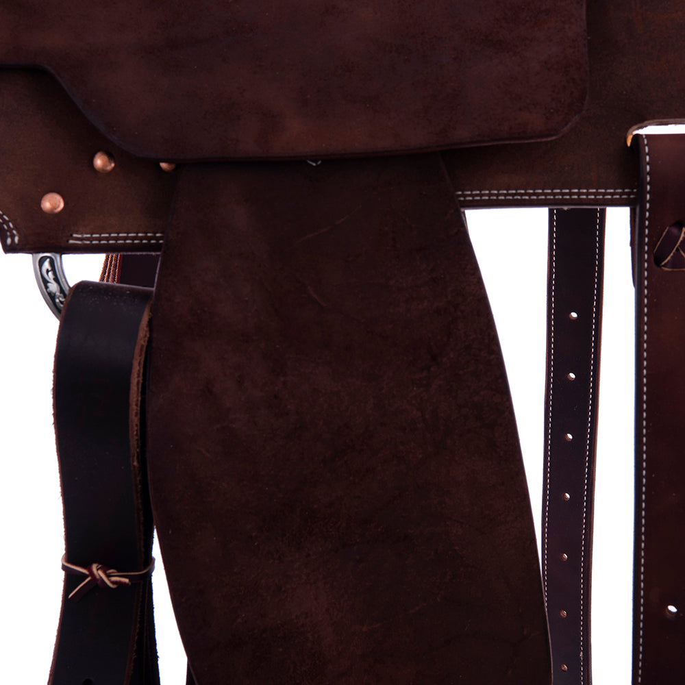 Burns Rope Saddle Chocolate RO - Semi Square - No Tooling - Standard - Single Skirt