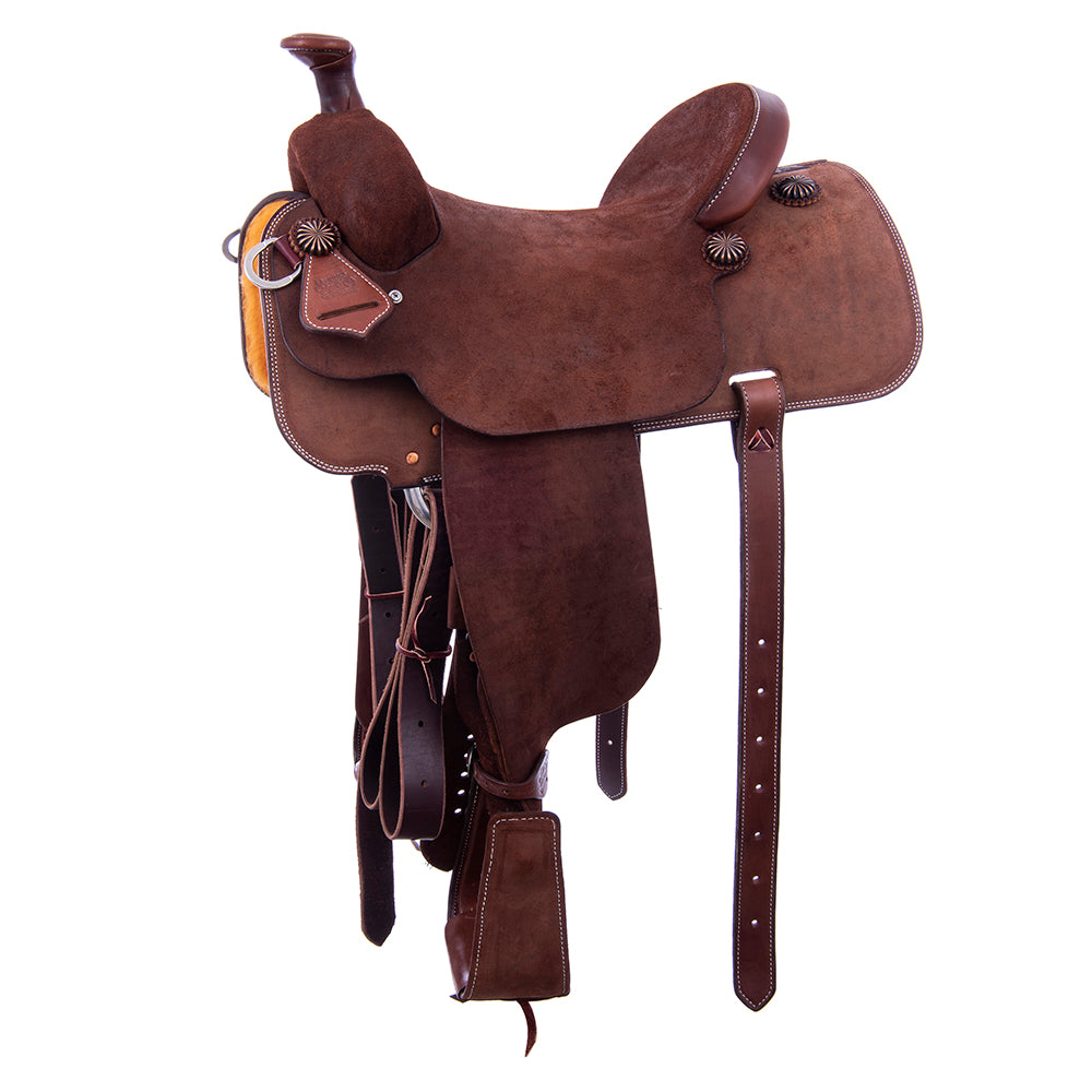 Burns Rope Saddle Chocolate RO - Conventional - No Tooling - Cheyenne - Single Skirt