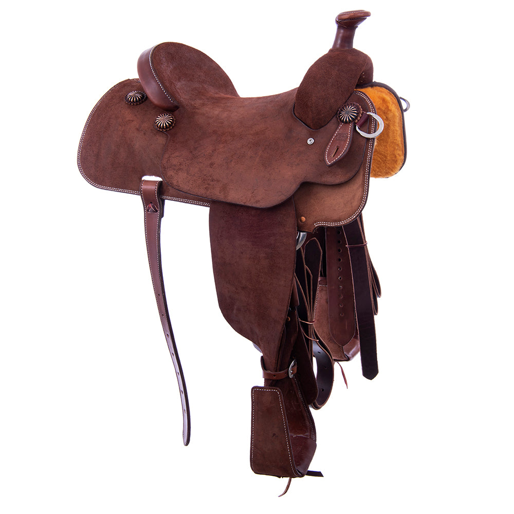 Burns Rope Saddle Chocolate RO - Conventional - No Tooling - Cheyenne - Single Skirt