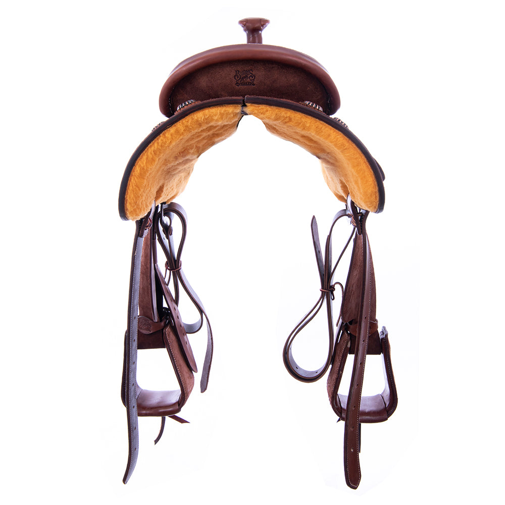 Burns Rope Saddle Chocolate RO - Conventional - No Tooling - Cheyenne - Single Skirt