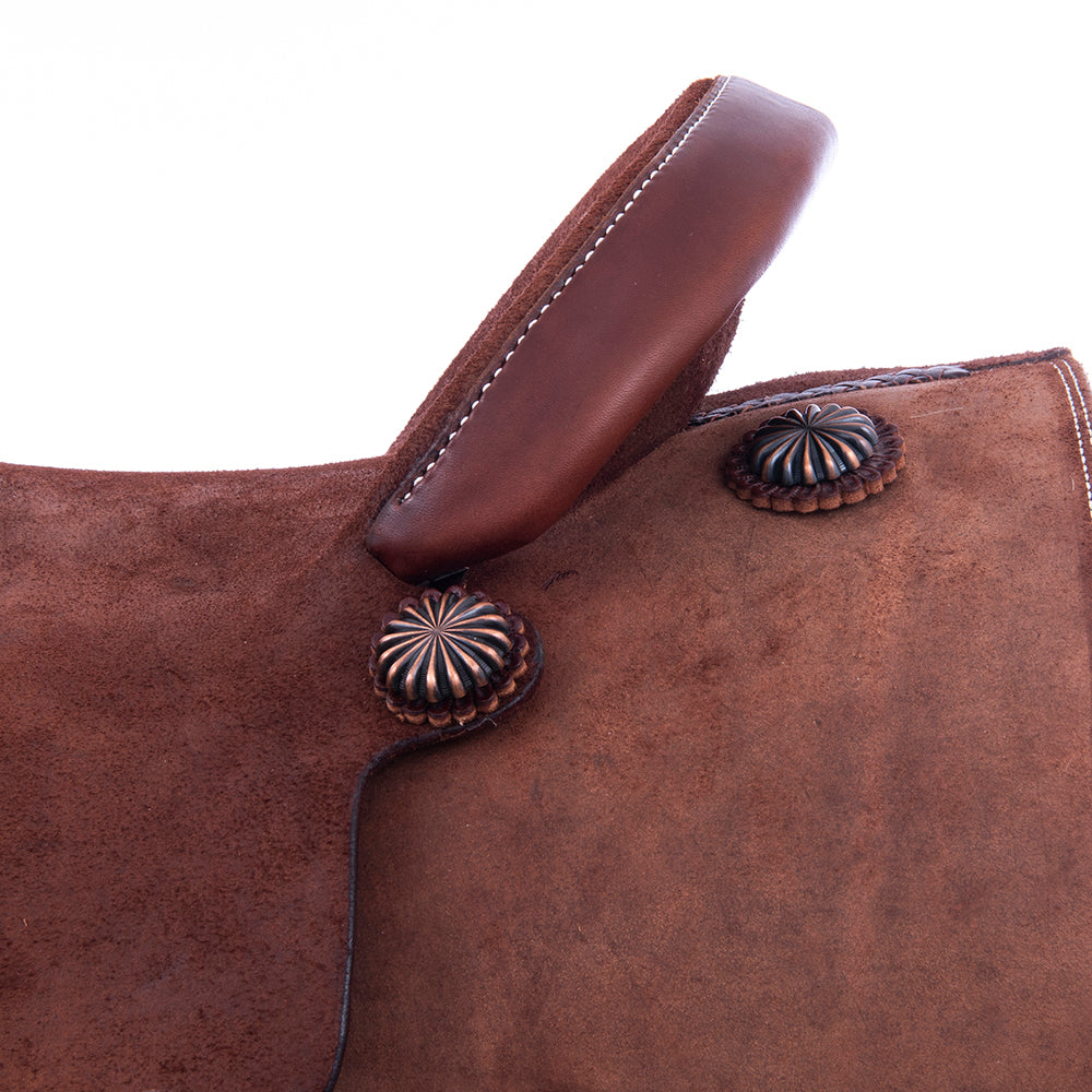Burns Rope Saddle Chocolate RO - Conventional - No Tooling - Cheyenne - Single Skirt