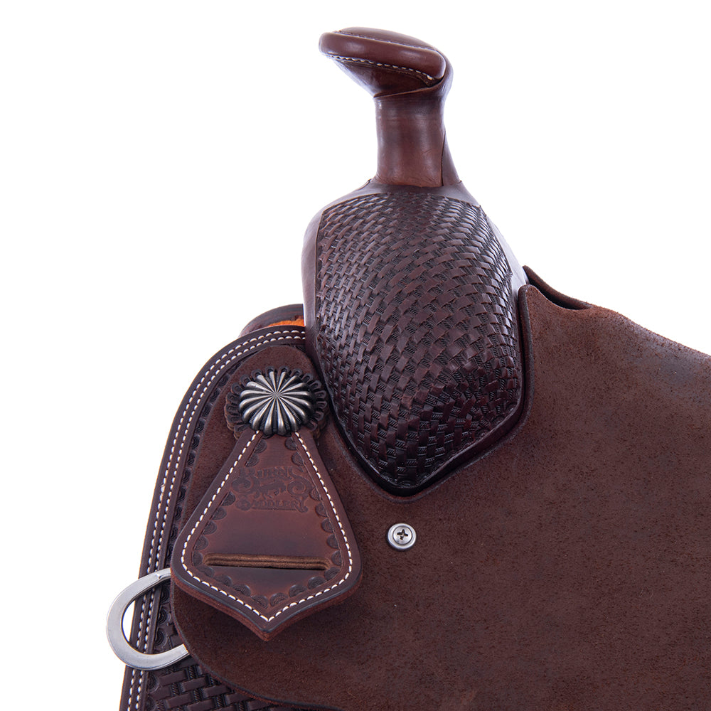 1/2 Chocolate Roughout Smooth Rope Saddle - Conventional Skirts, 1/2 Basket, Pencil Roll