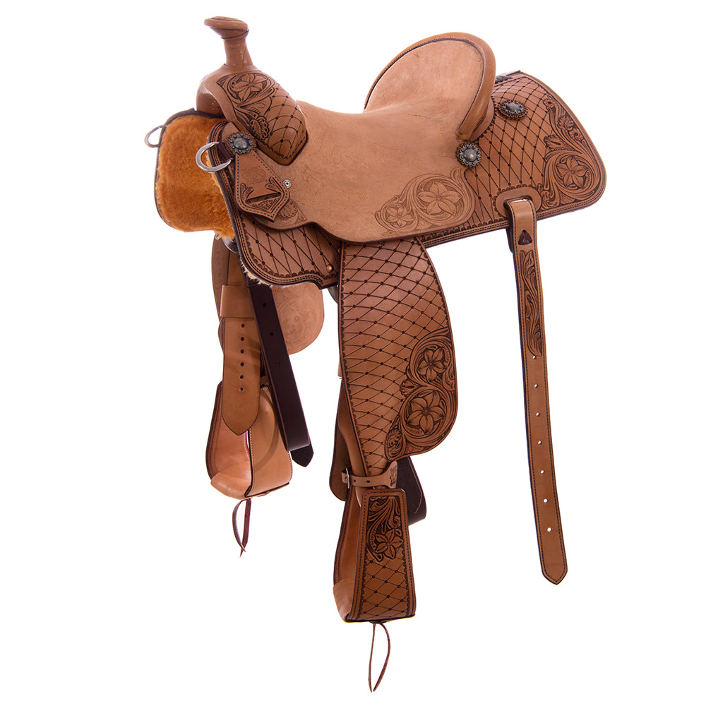 Burns 3/4 Russet SO 1/4 Antique Russet RO - Conventional - Geo/Floral with Old World Cross/DDaisy -