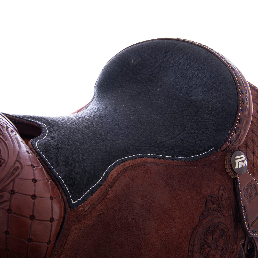 1/8 Chocolate SO 7/8 RO Ranch Versatilty Saddle - Semi Square - Bk BS Bead Line 3/4 Old World WYO -