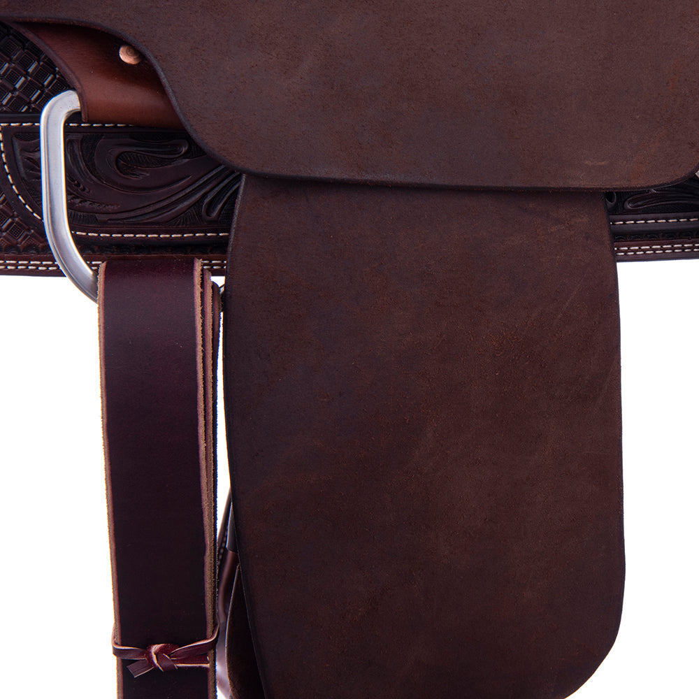 1/2 Chocolate RO/SO Team Rope Saddle - Full Waffle and Daisy - Cheyenne - Black RO Quilt