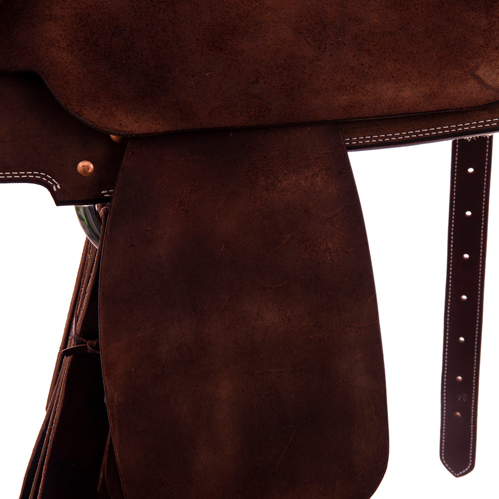 Chocolate RO Team Rope Saddle - Conventional - Cheyenne - Black Smooth Gator Inlay