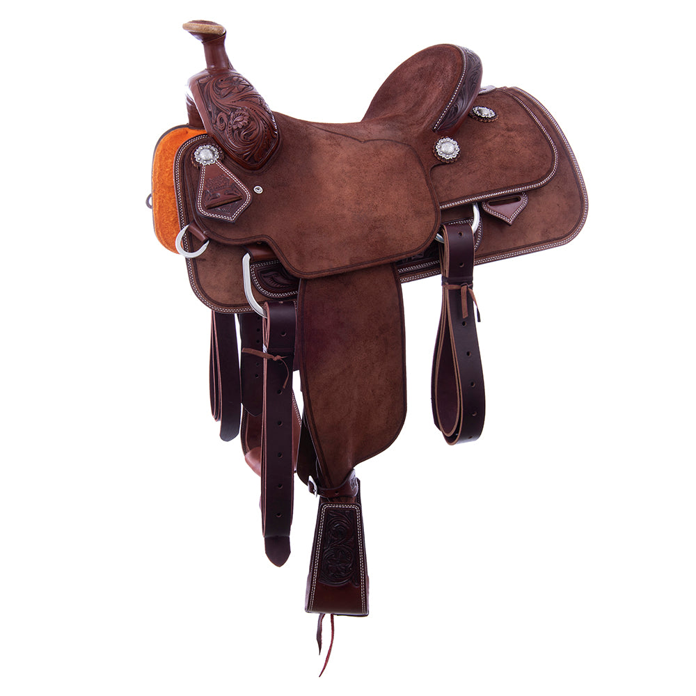 Burns Rope Saddle 1/8 Chocolate SO 7/8 RO - Conventional - Bead Line Border 1/8 DDaisy - Cheyenne