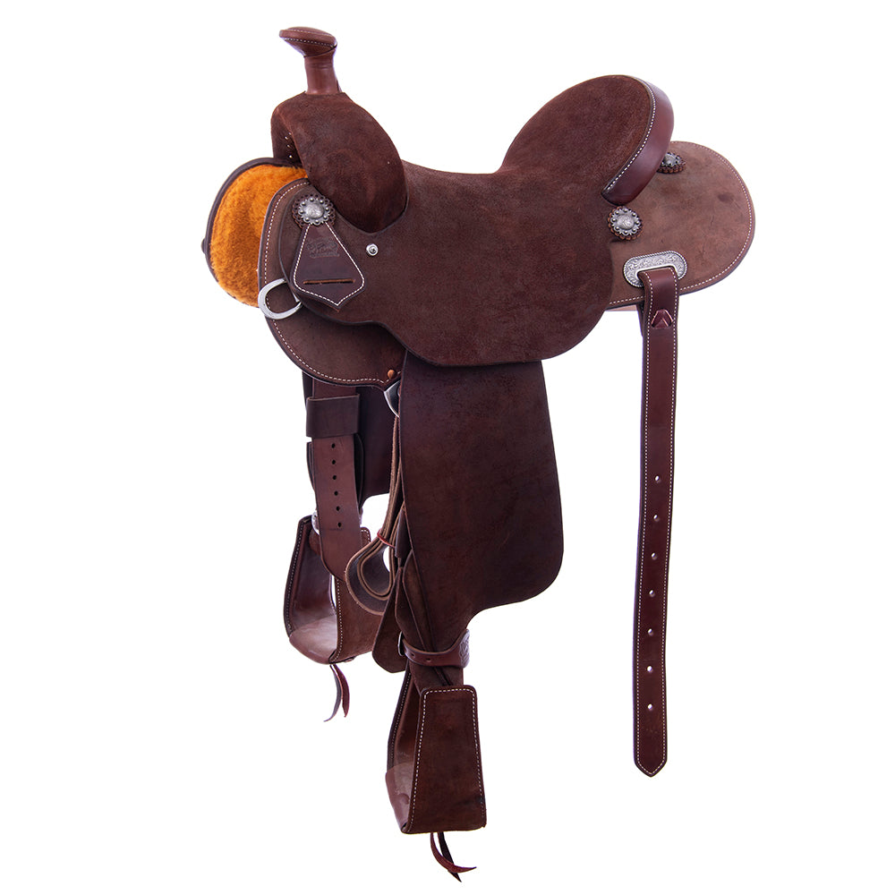 CHOCOLATE RO LIGHTWEIGHT VERSATILITY SADDLE- ROUND- SINGLE INSKIRT- CHEYENNE- HARD SEAT