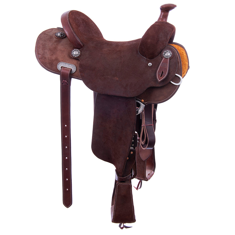 CHOCOLATE RO LIGHTWEIGHT VERSATILITY SADDLE- ROUND- SINGLE INSKIRT- CHEYENNE- HARD SEAT