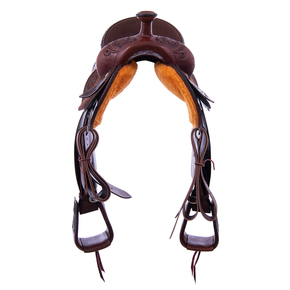 1/2 Chocolate SO Lightweight Versatility Saddle- Round- D Daisy FC- Cheyenne- Choc RO Seat