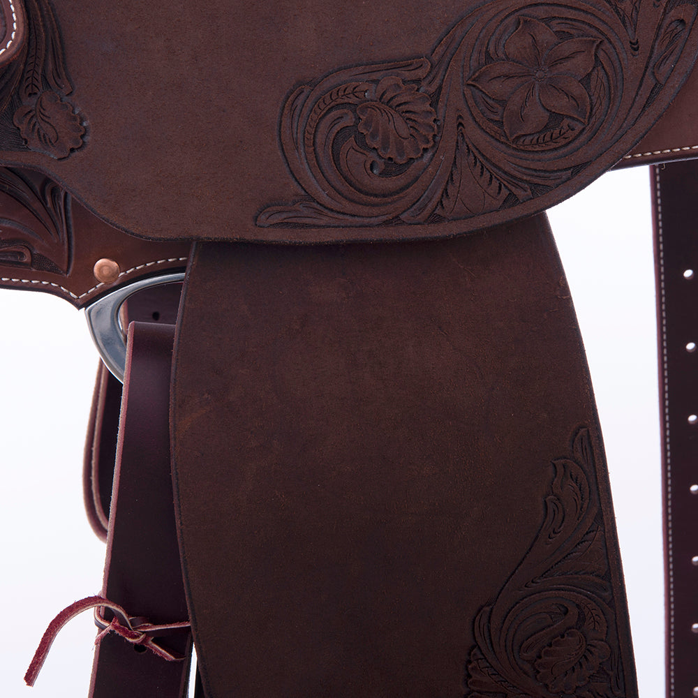 1/2 Chocolate SO 1/2 RO Lightweight Versatility Saddle- Round- D Daisy FC- Cheyenne