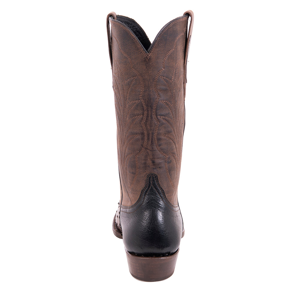 Men's Cowoby 13-2 Nicotine FQ Ostrich/ Black Smooth Ostrich/Tobac Goat Winn Stitch