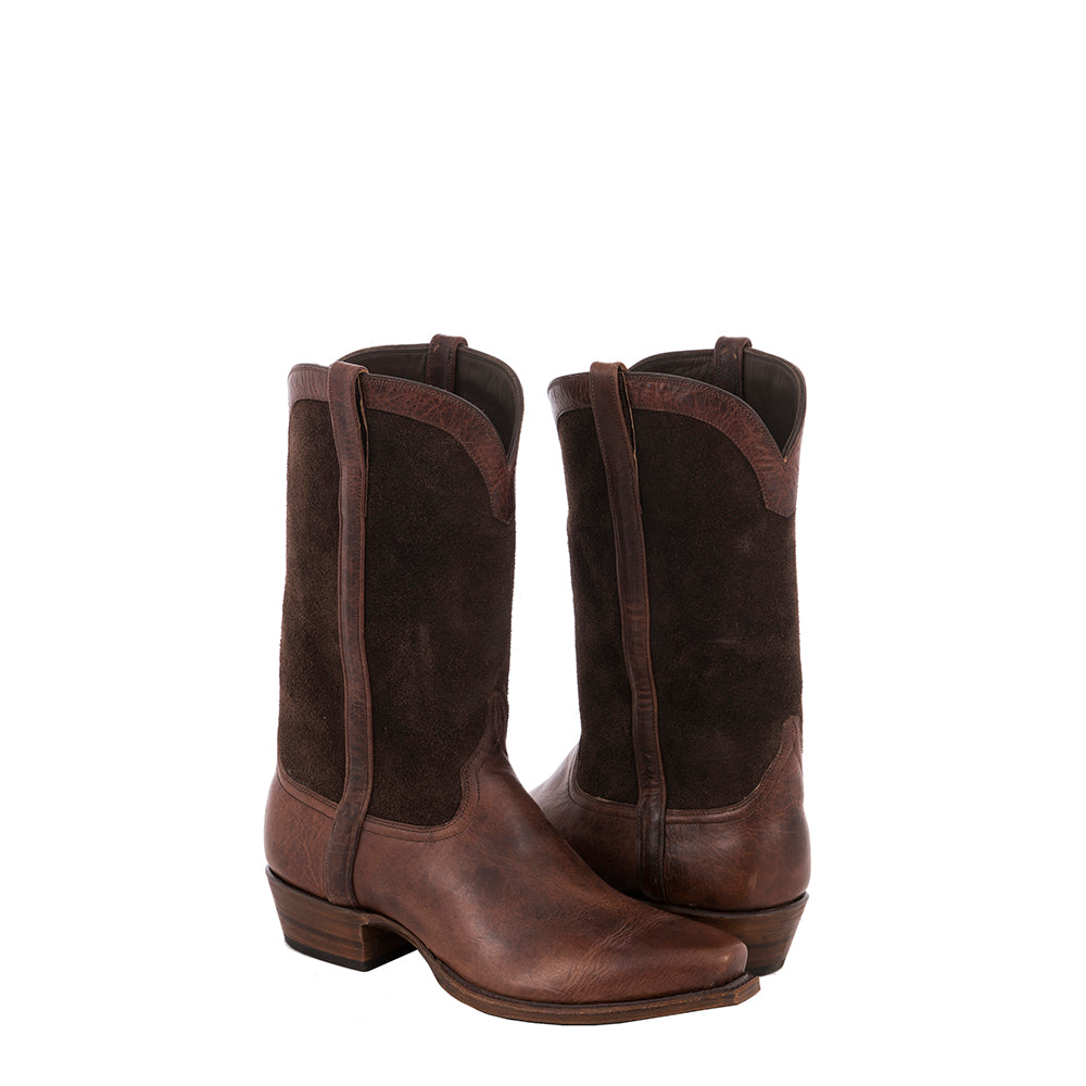 Mens Cowboy 12" Mocha Bison CH Moto RO Upper Covered Side Seam/Collar