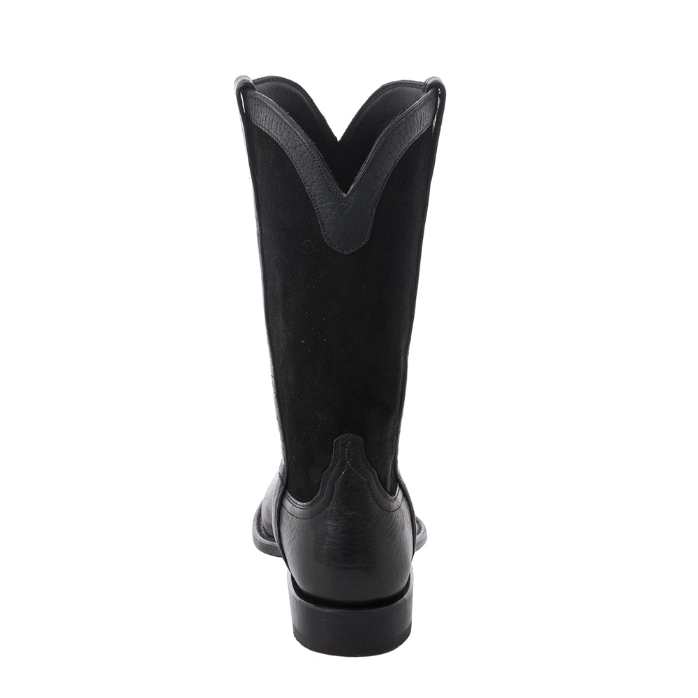 Men's Roper 12-2 Black Bison/Black RO Covered Side Seam