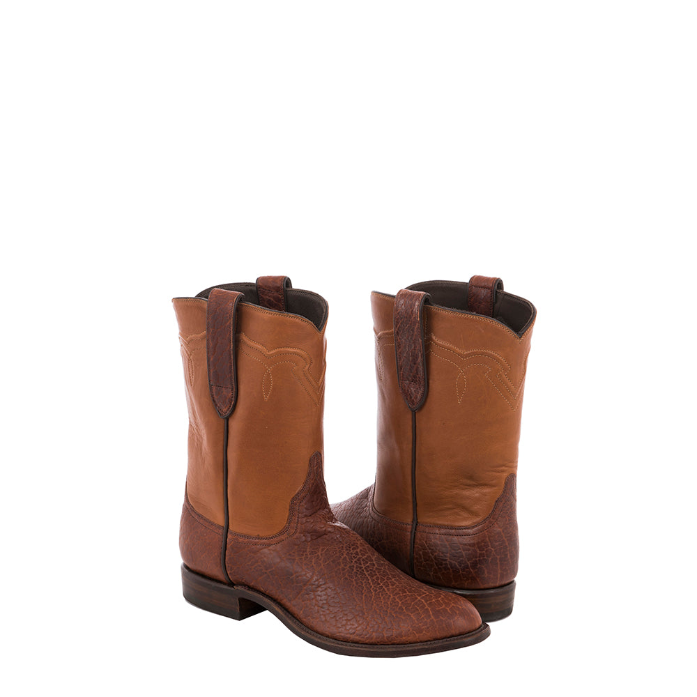 Men's Peanut Bison British Tan Top Roper Boot