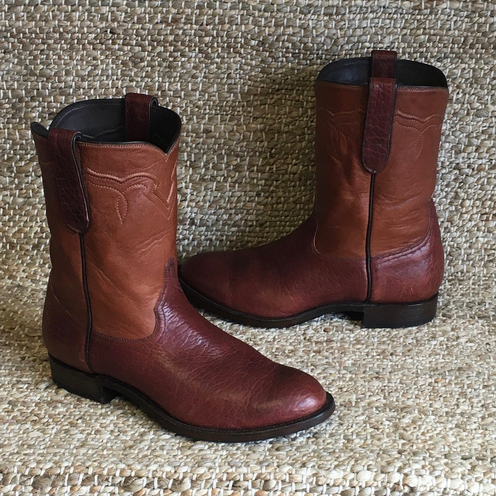 Men's Peanut Bison British Tan Top Roper Boot