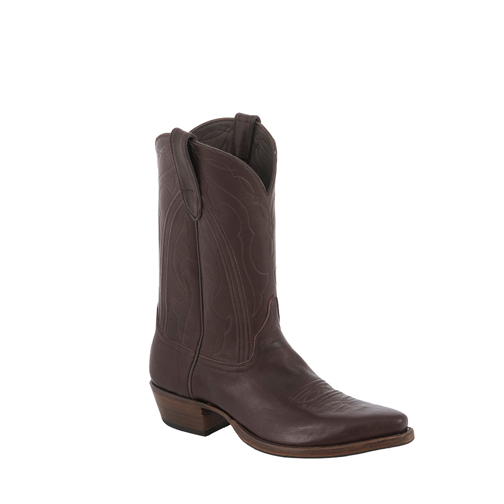 MEN'S BRN ANALINE COWBOY BOOT CORDED TOP