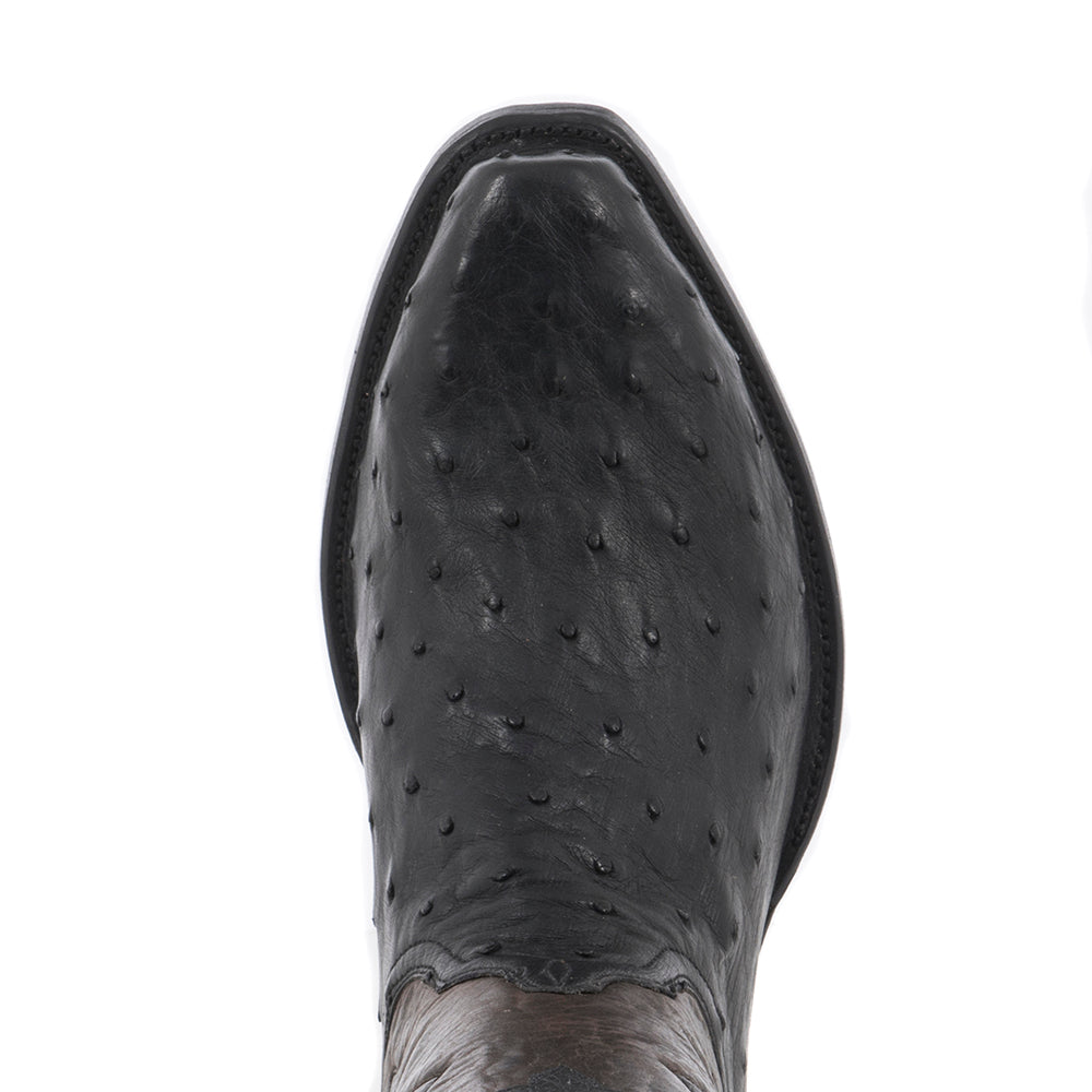 Men's BK Ostrich Grey Bison GP Inlay Cowboy Boot