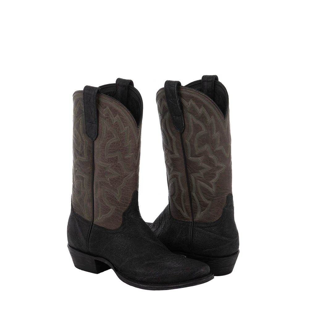 MEN'S BLACK ELEPHANT COWBOY BOOT GRAY BISON
