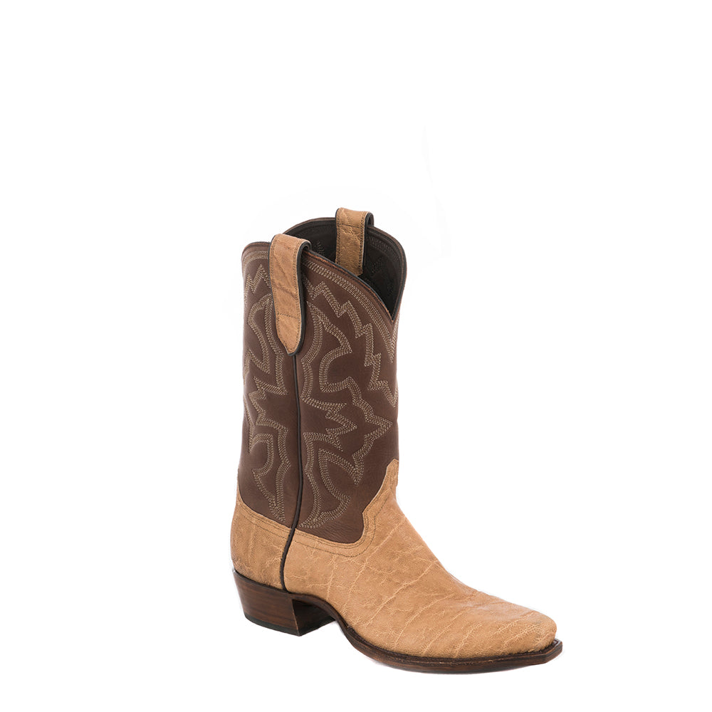MENS TAN ELEPHANT/BROWN ANALINE COWBOY BOOT