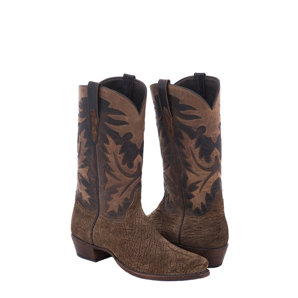Men's Tan Hippo/Tobac Goat Fern Inlay Cowboy Boot