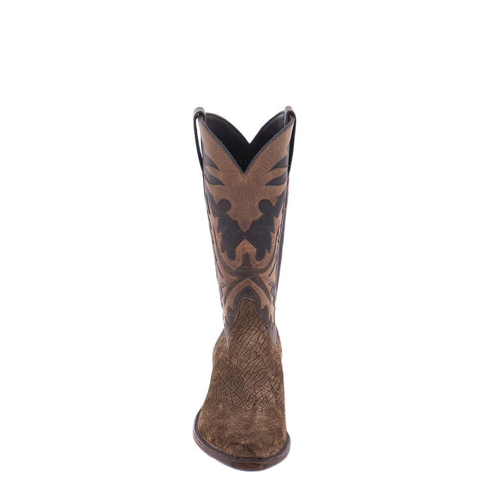 Men's Tan Hippo/Tobac Goat Fern Inlay Cowboy Boot