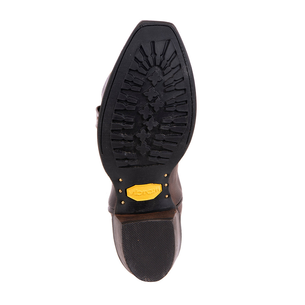 Men's 12" Tobac Goat Winn Stitch Cowboy Boot with Mini Vibram Sole